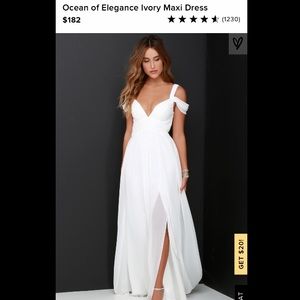 Ocean of Elegance Ivory White Maxi Dress